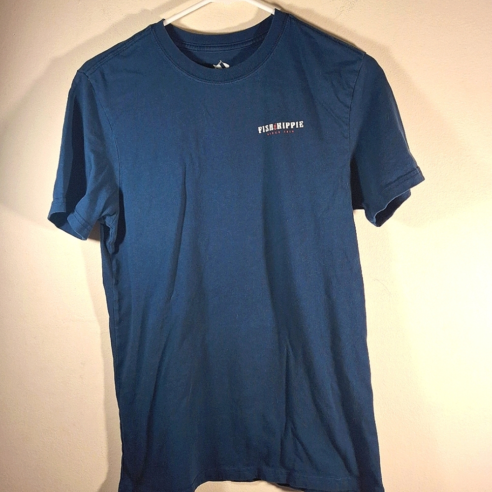 Fish Hippie Unisex Navy Blue Short Sleeve Crew Neck Tee Size S
